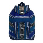 No Bad Days Baja Backpack Ethnic Woven Mexican Bag - Turquoise Black White